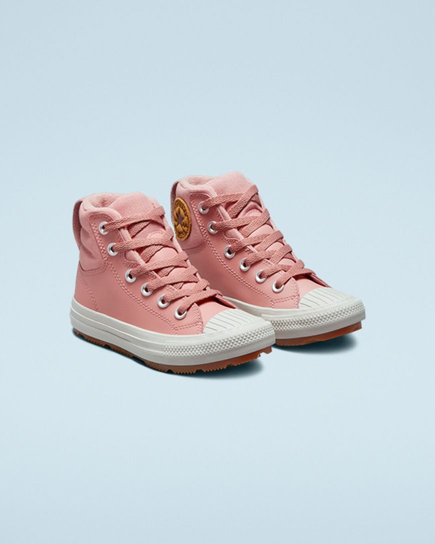 Girls' Converse Leather Chuck Taylor All Star Berkshire Boot Color High Top Shoes Pink | AU 813E0Q